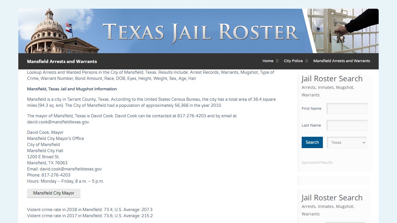 Mansfield Arrests and Warrants | Jail Roster Search